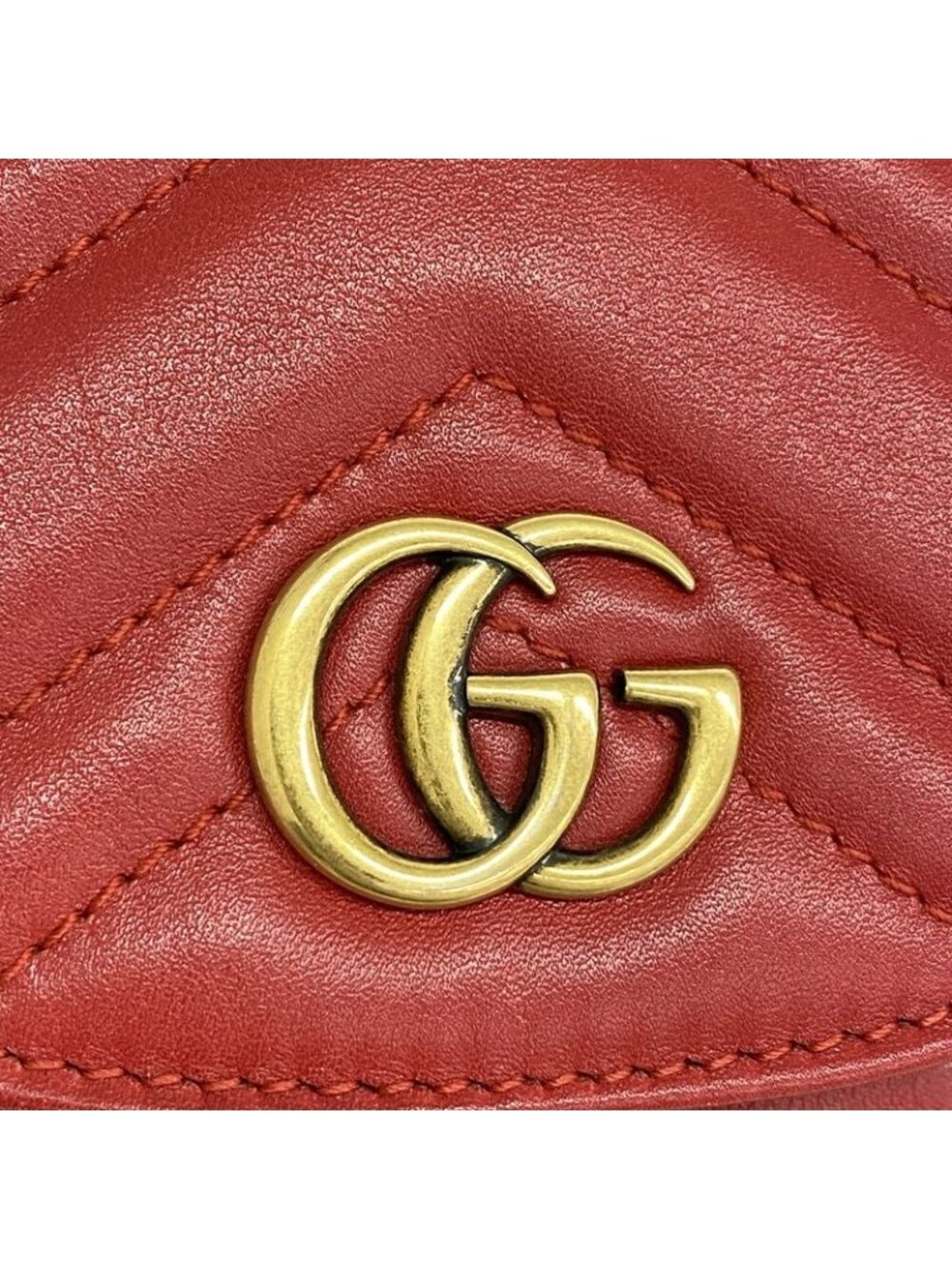 Gucci Backpack GG Marmont Leather Red Gold - Picture 8 of 10